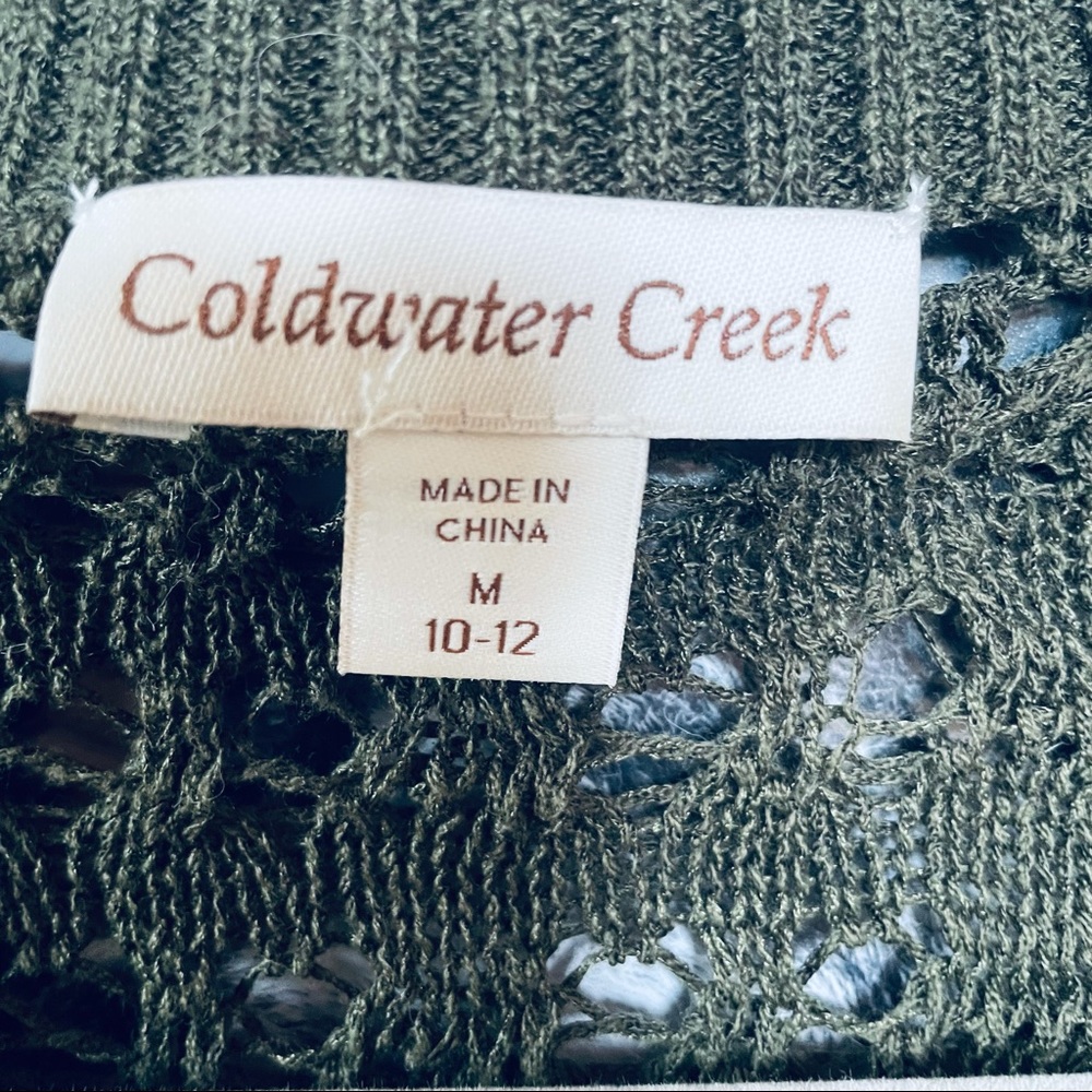 Coldwater Creek Button Down Pointelle Sweater - Picture 4 of 5